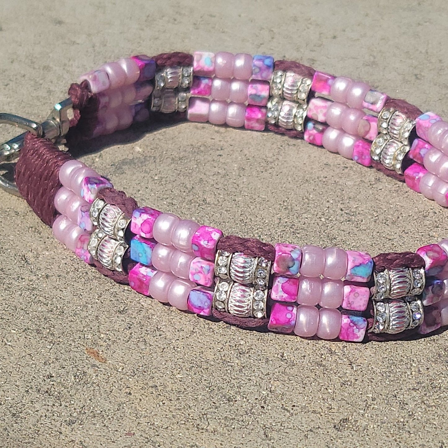 Custom Handmade Beaded Bling Dog Collar