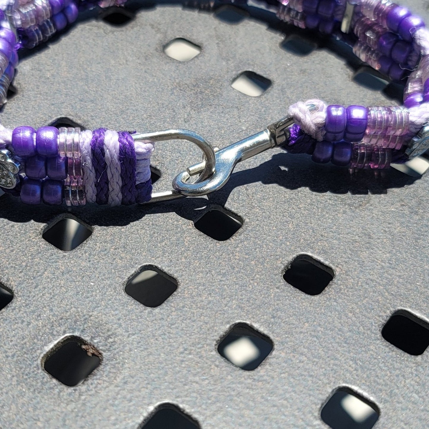 Custom Handmade Beaded Dog Collar Paws