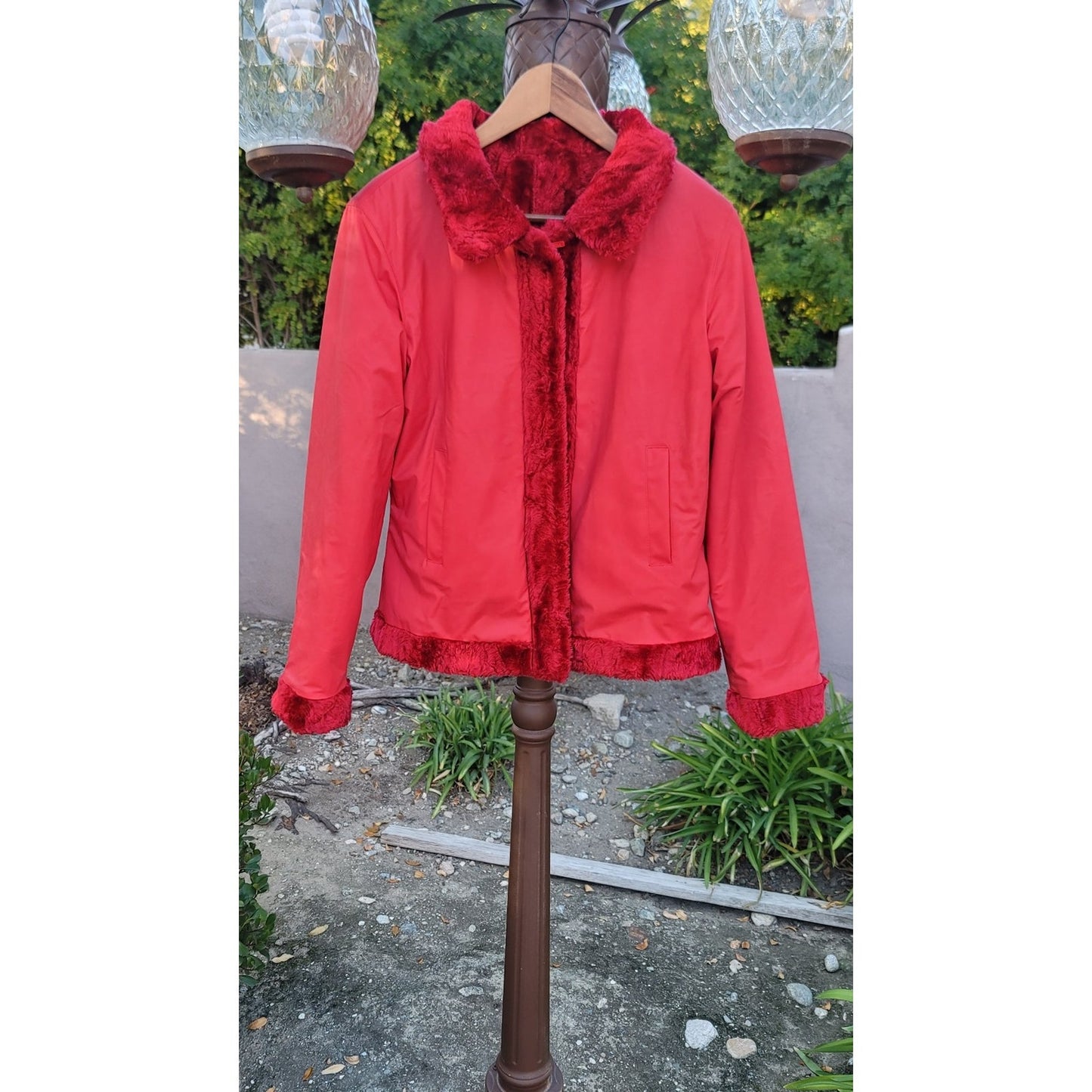 Vtg Maria Dionisiou Faux Fur Reversible Jacket
