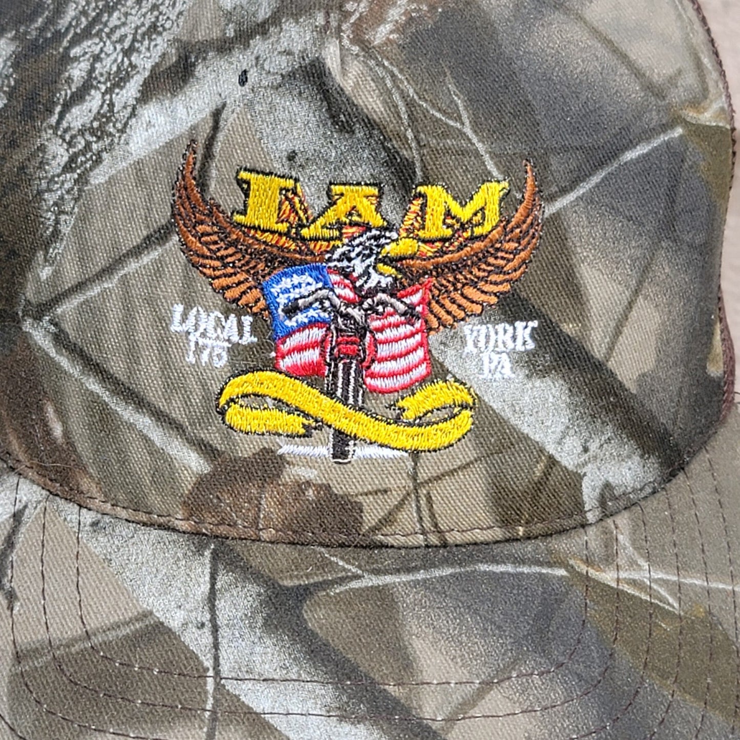 Vtg I AM Local 175 New York PA Camo Trucker Hat