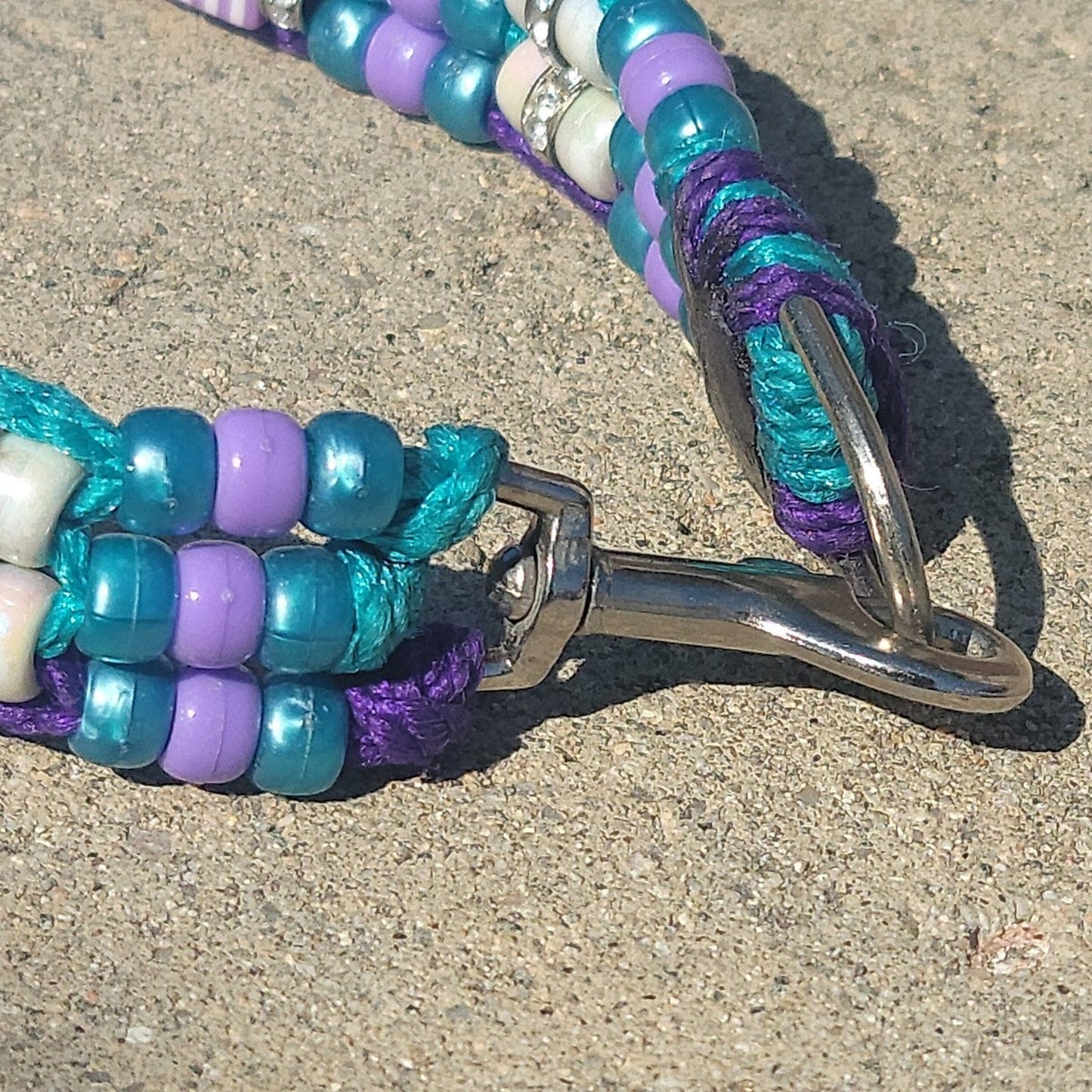 Custom Handmade Beaded Bling Dog Collar Charlotte Hornets