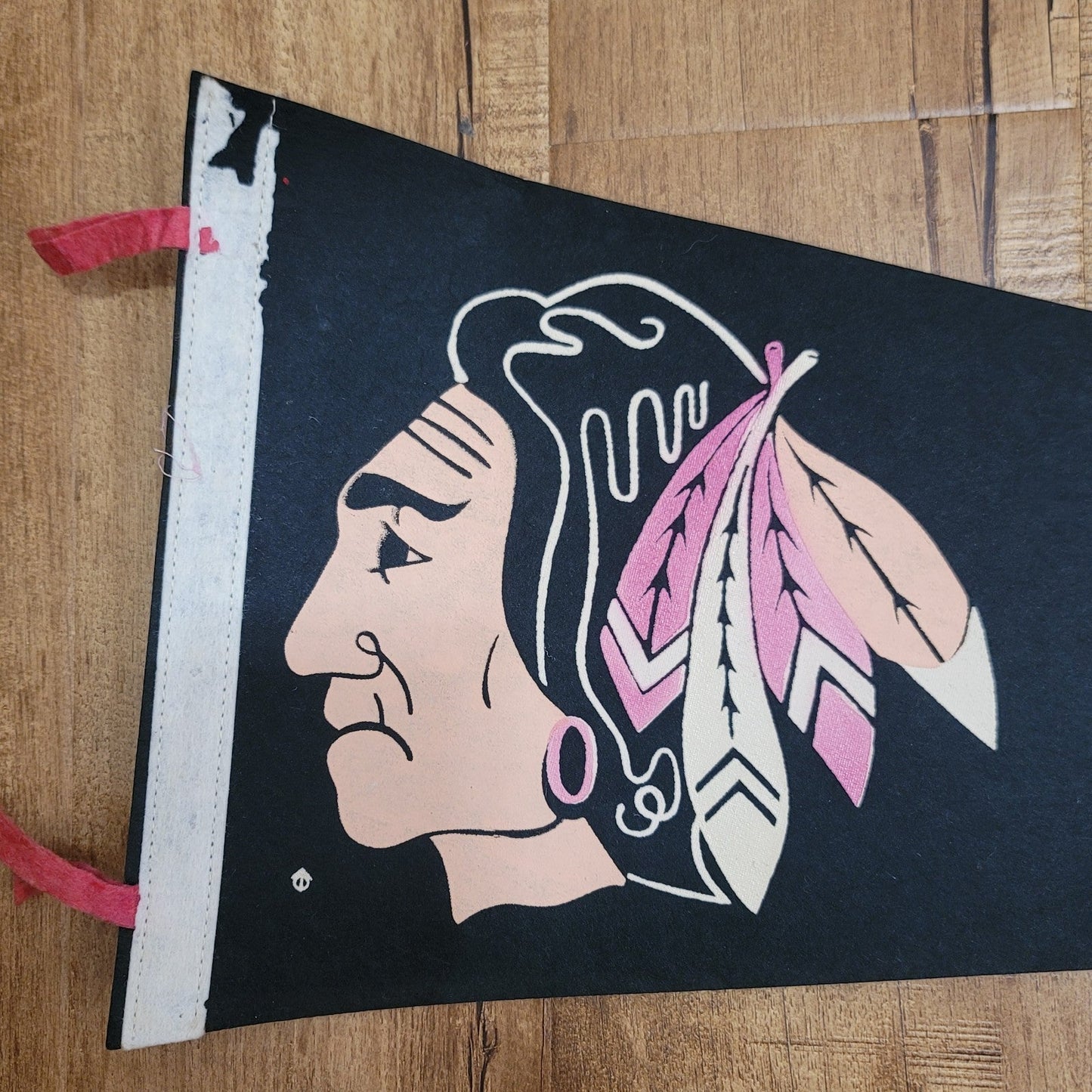 Vtg 1970s Chicago Black Hawks Pennant NHL