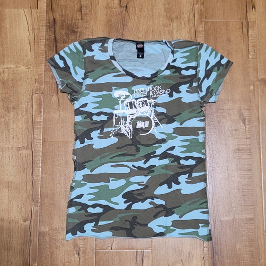 Vtg Hard Rock Hotel & Casino Las Vegas Camo T-shirt Women's