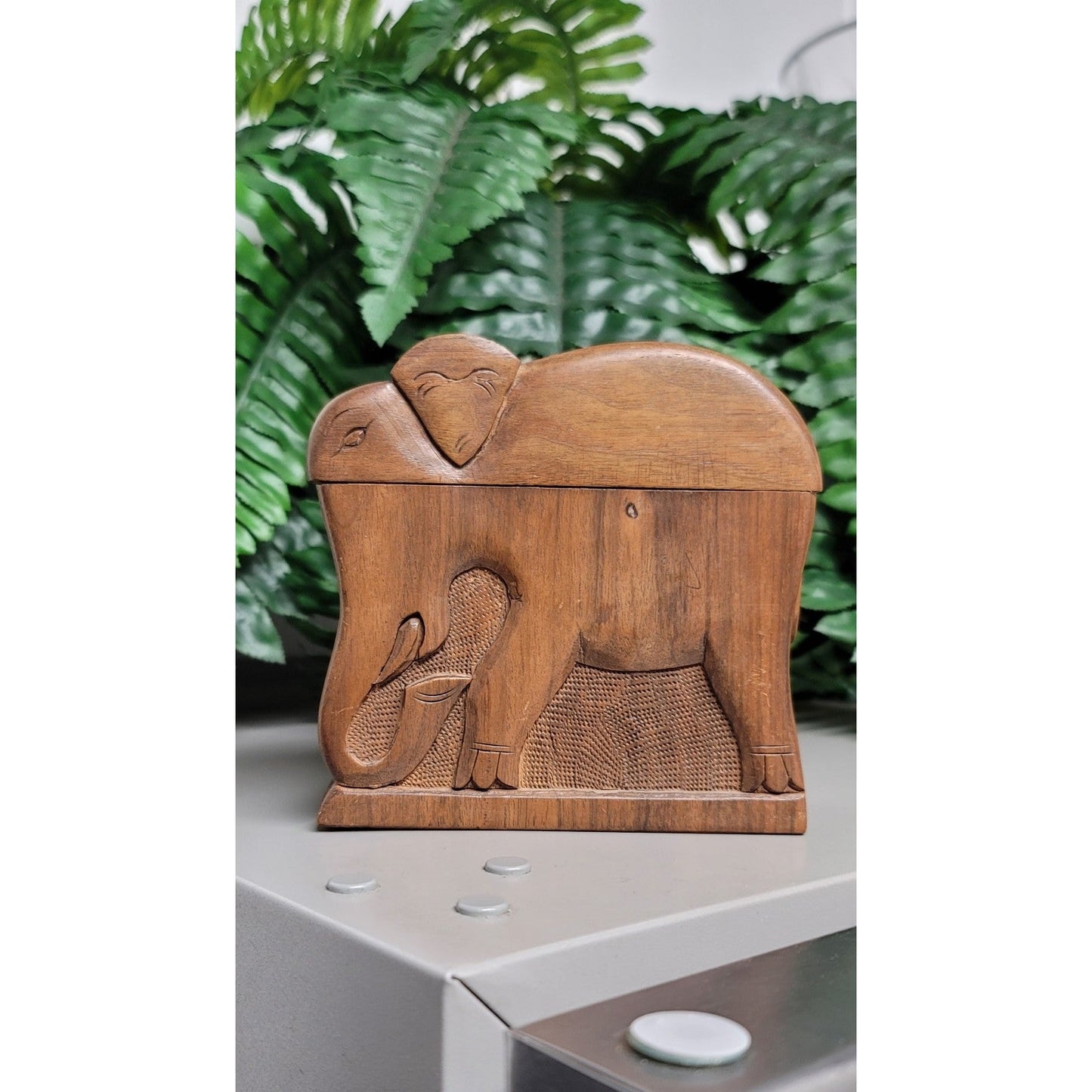 Vtg Grieg Nmark's Wooden Elephant Cigarette Joint Holder