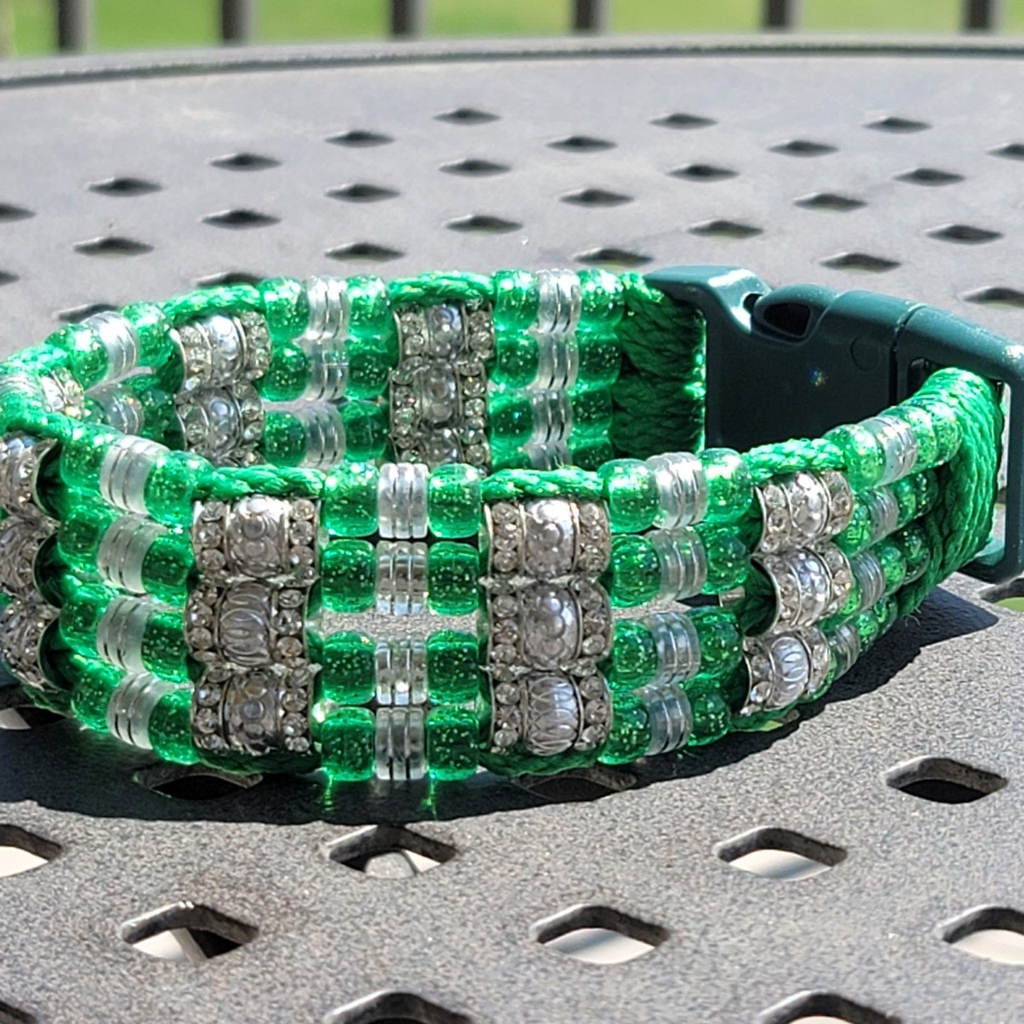 Custom Handmade Beaded Bling Dog Collar Hearts