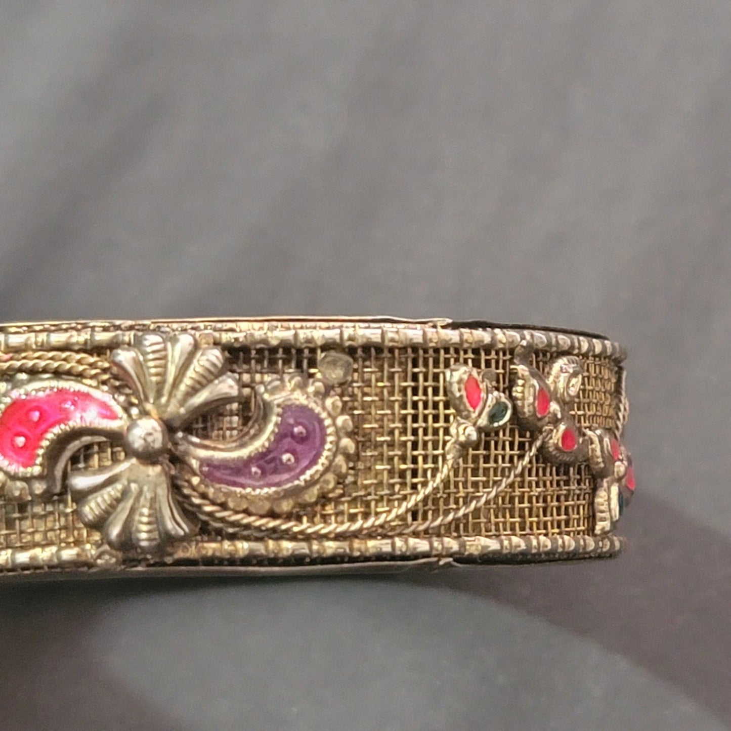 Vtg Ornate Metal Bracelet