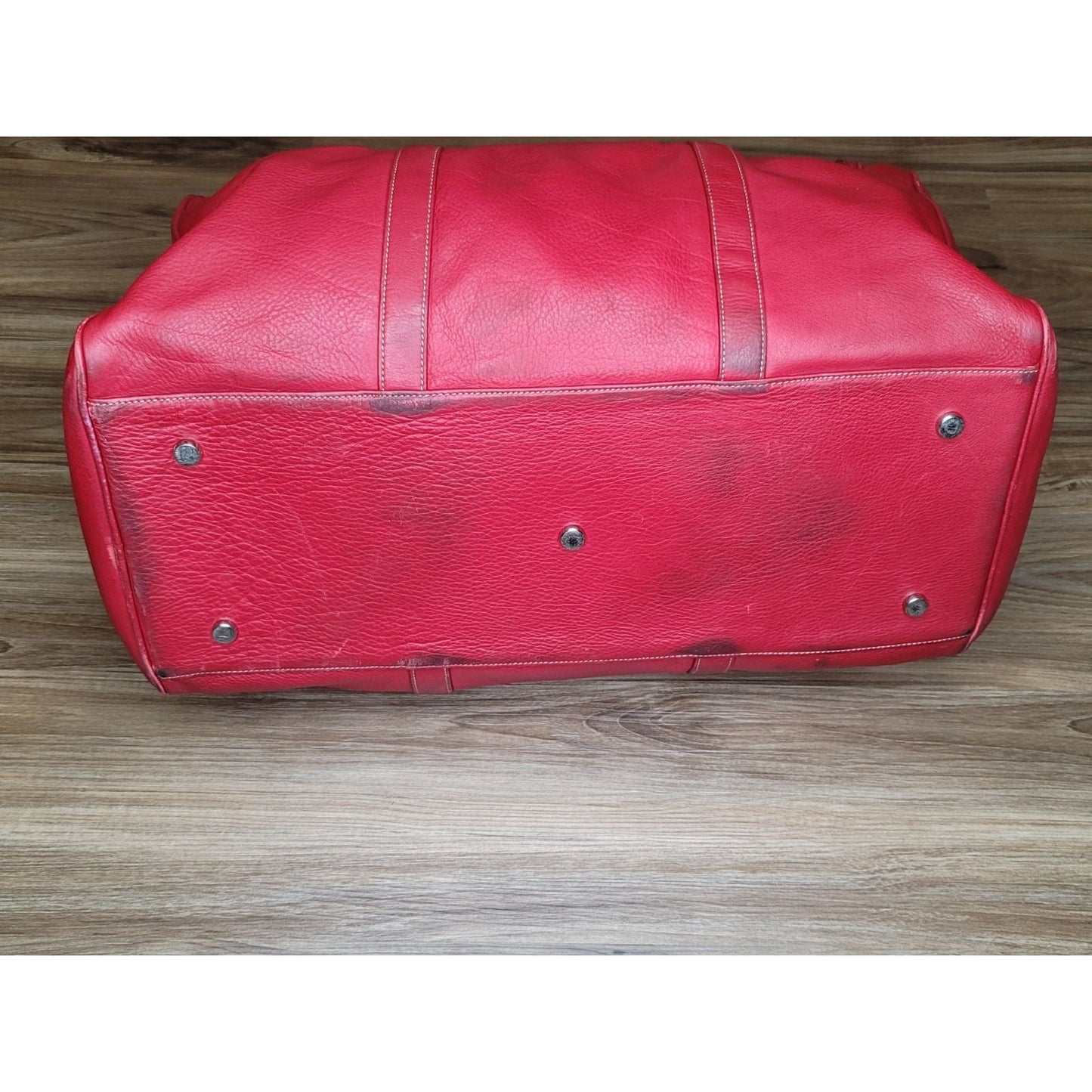 Vtg Mia Paoli Pebbled Leather Duffle Overnight Travel Tote Shoulder Bag Luggage