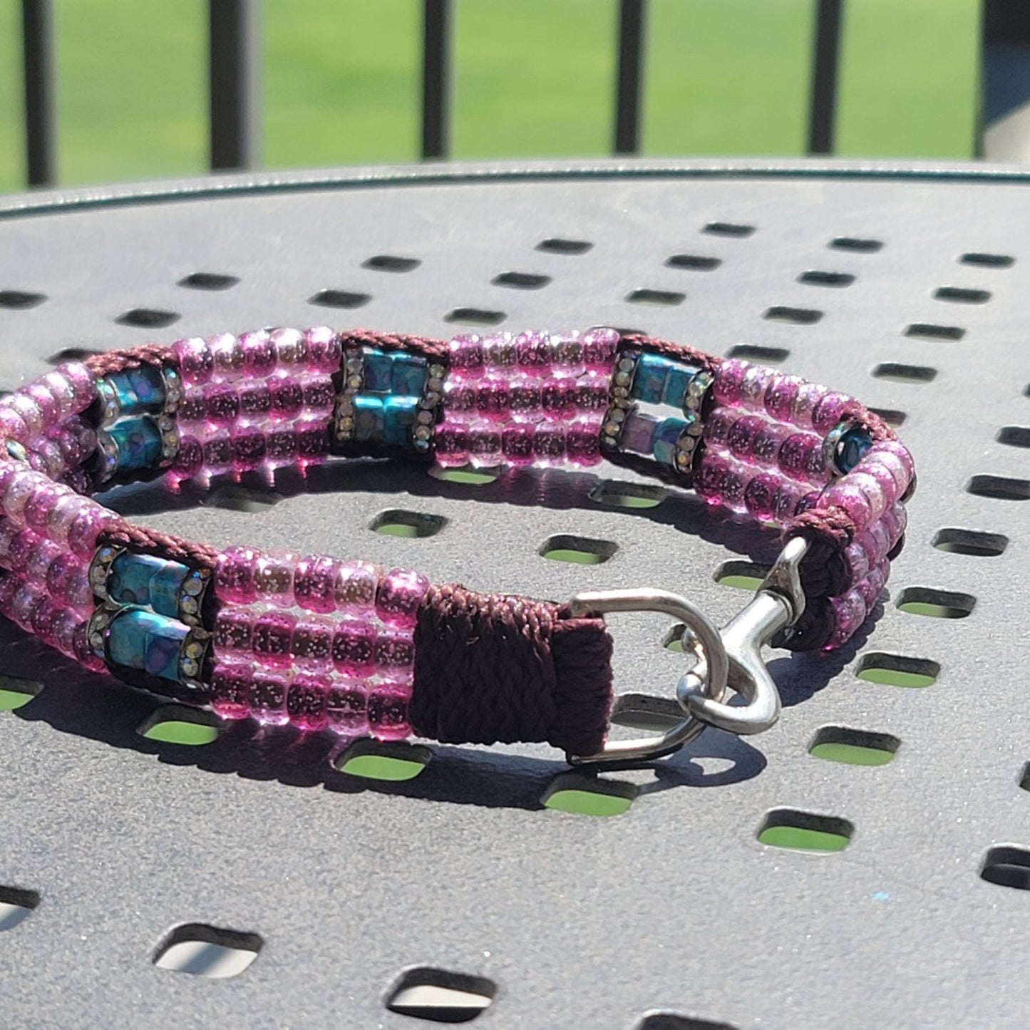 Custom Handmade Beaded Bling Dog Collar