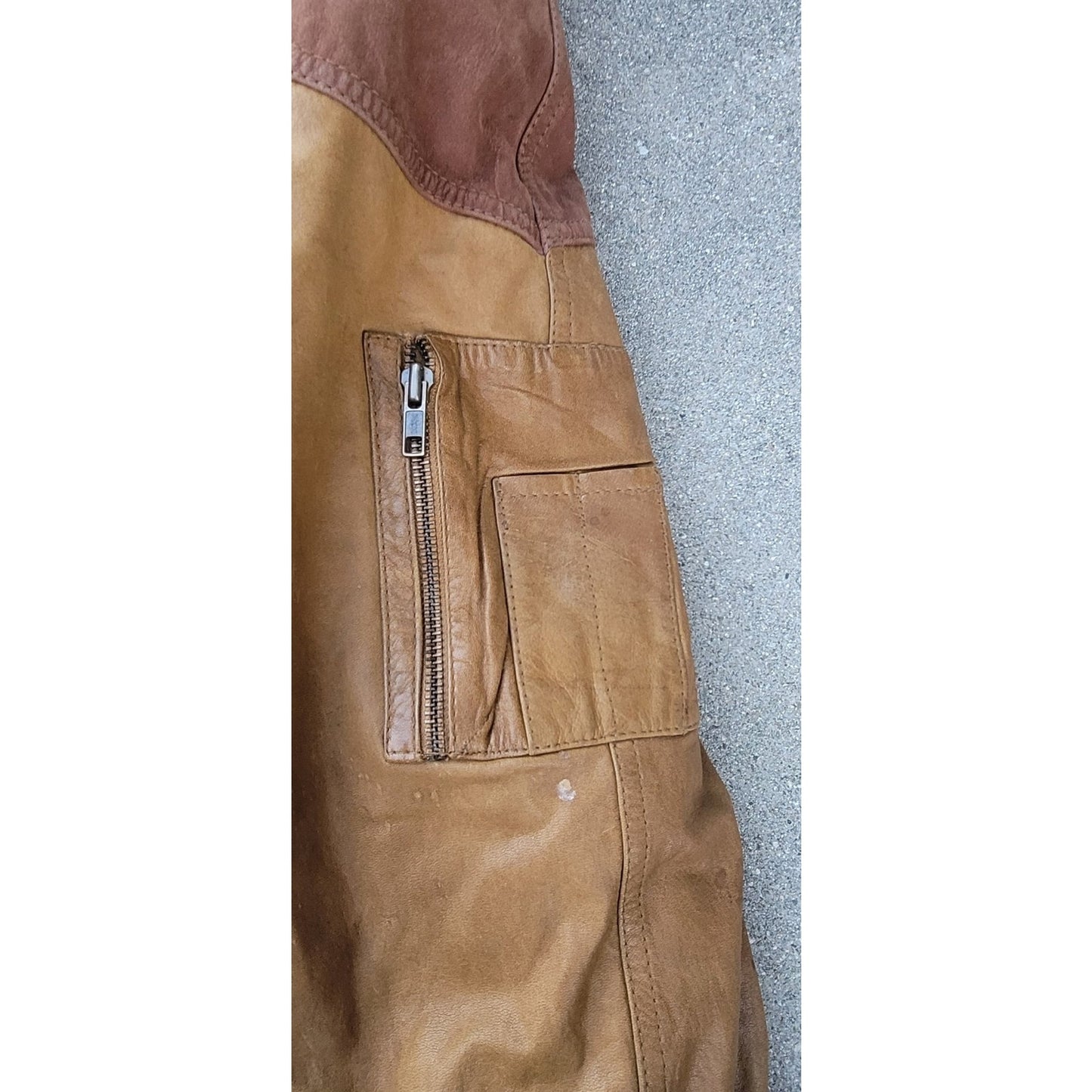 Vtg Hurricane Collection Leather Parka Jacket With Detachable Hood