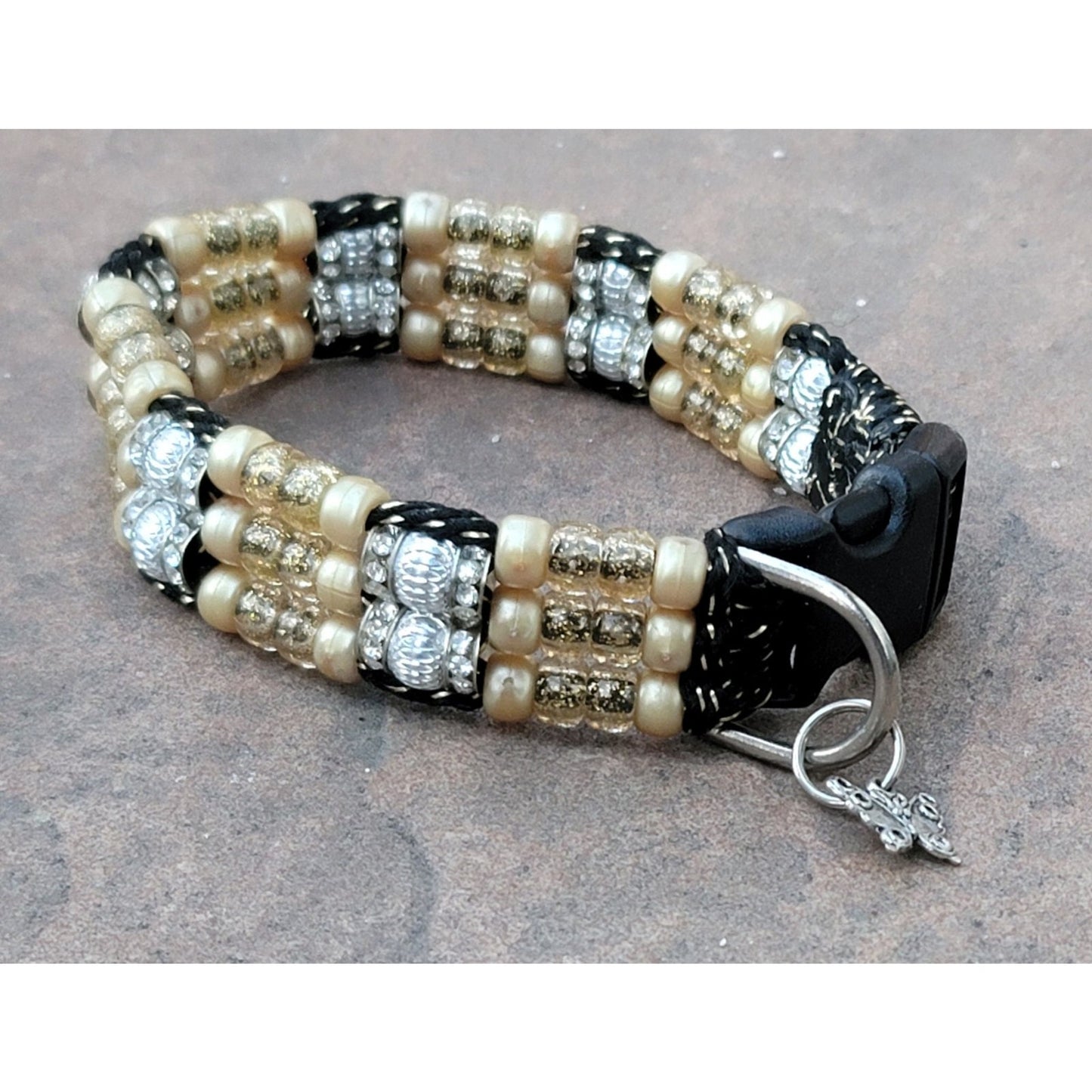 Custom Handmade Beaded Bling Dog Collar
