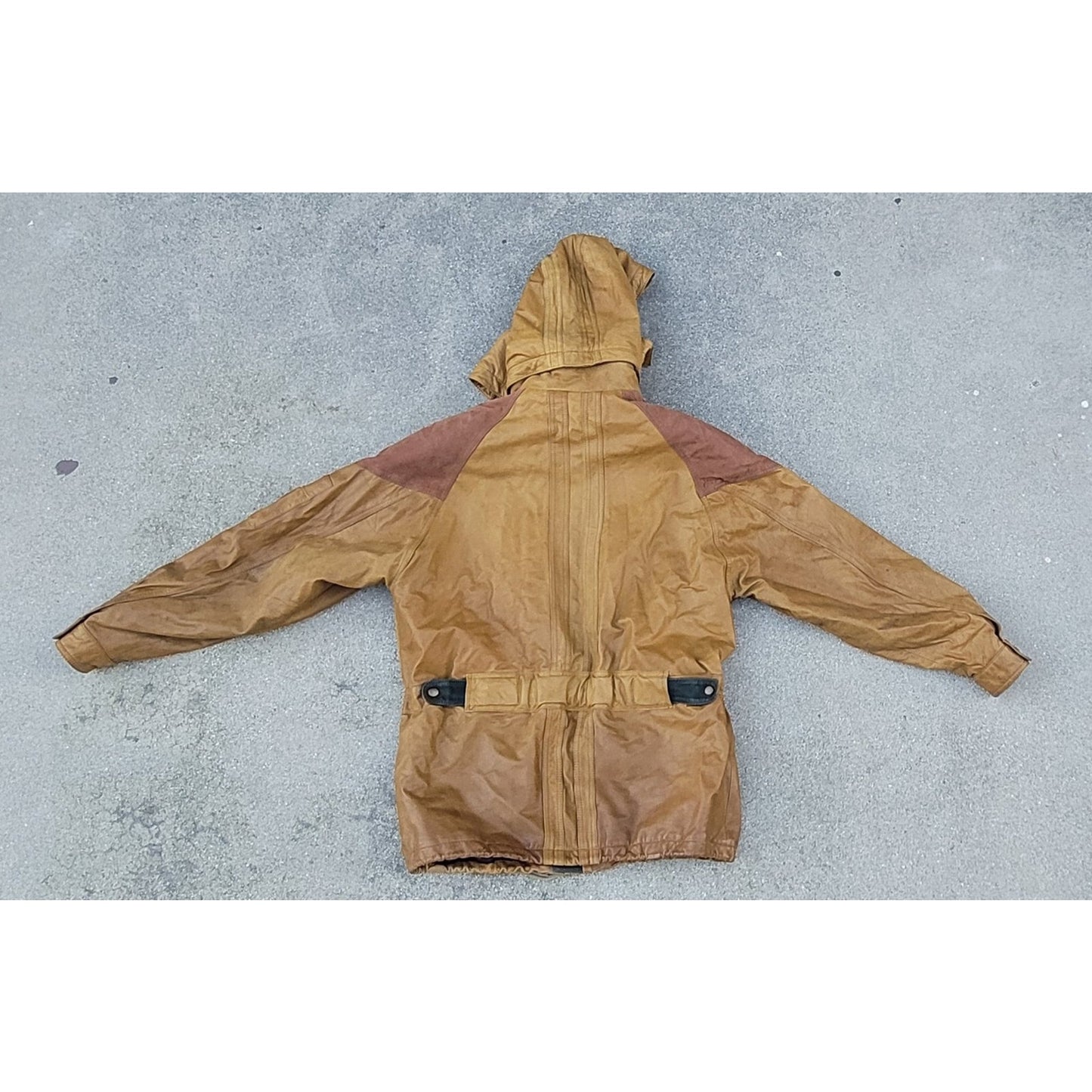 Vtg Hurricane Collection Leather Parka Jacket With Detachable Hood