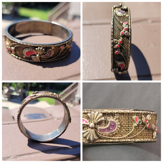 Vtg Ornate Metal Bracelet