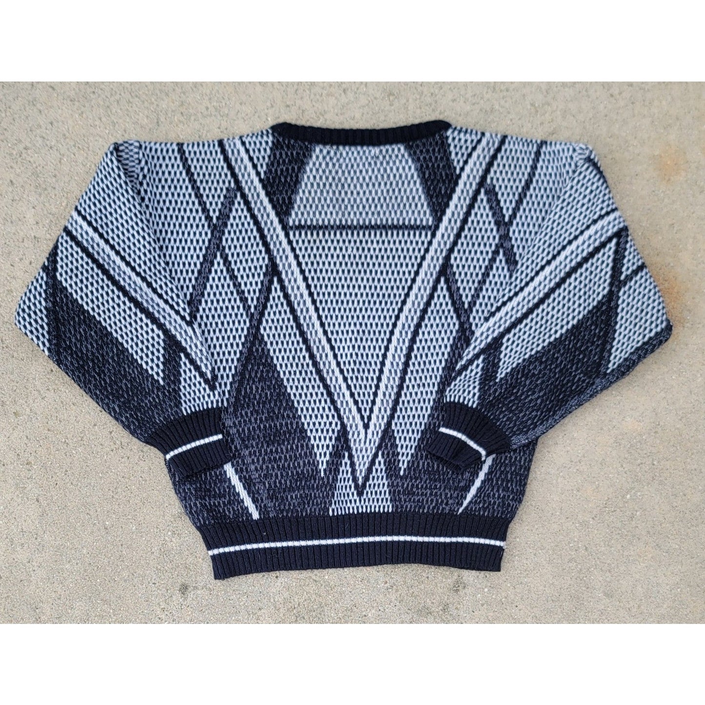 Vtg 80s One Shot Sweater With Leather Accents Hip Hop