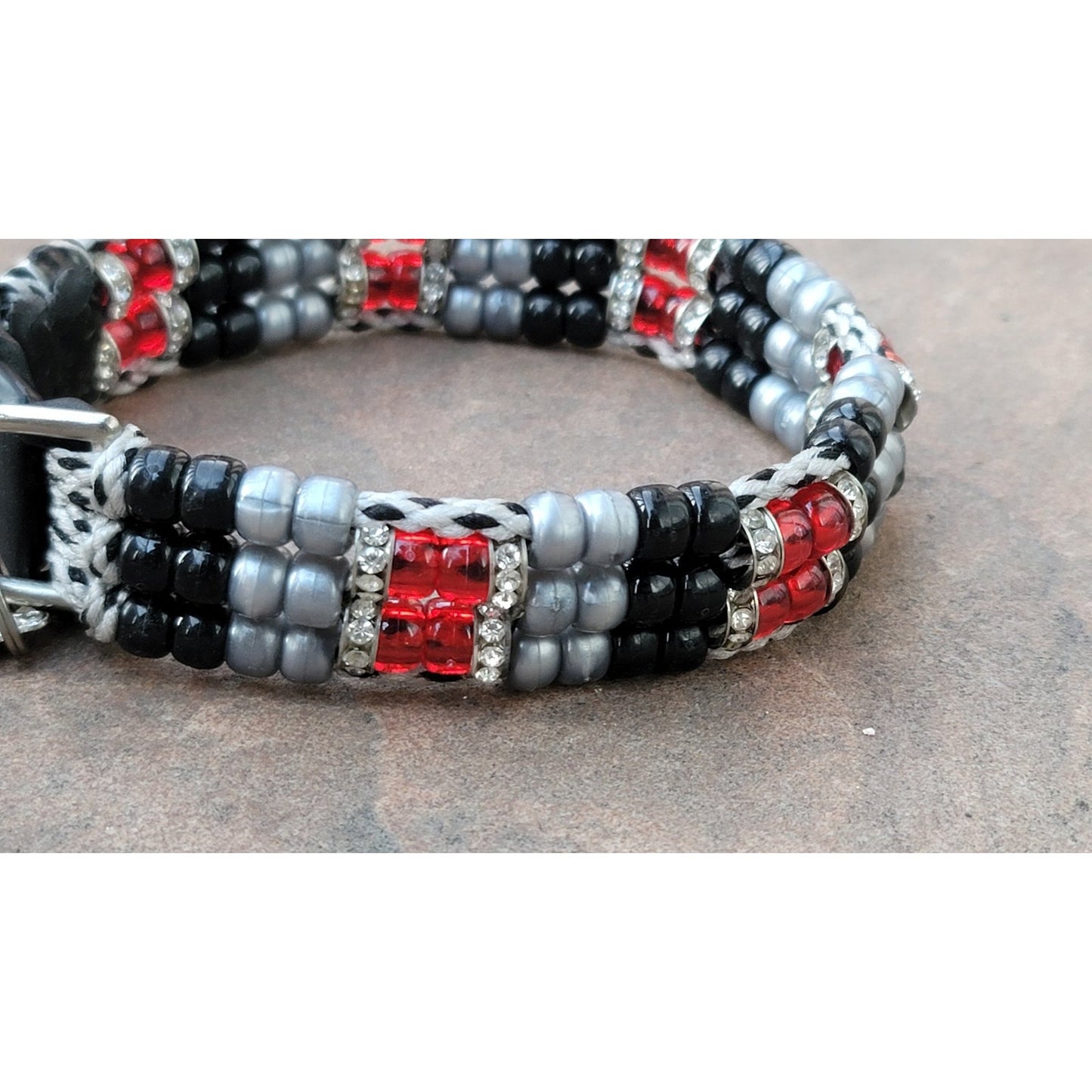 Custom Handmade Beaded Bling Dog Collar