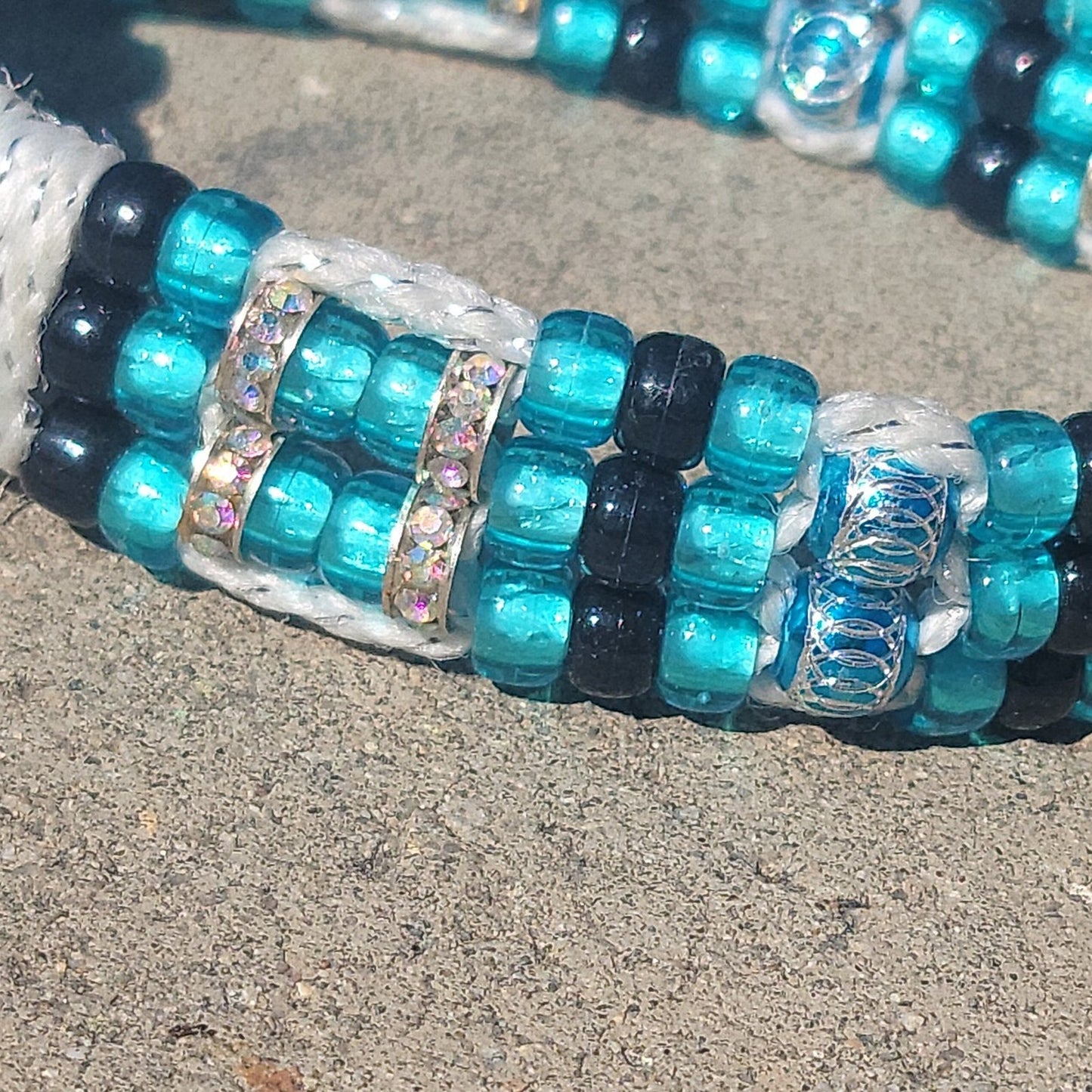 Custom Handmade Beaded Bling Dog Collar