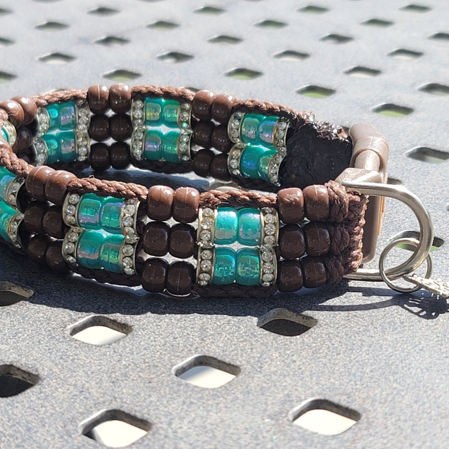 Custom Handmade Beaded Bling Dog Collar Hearts