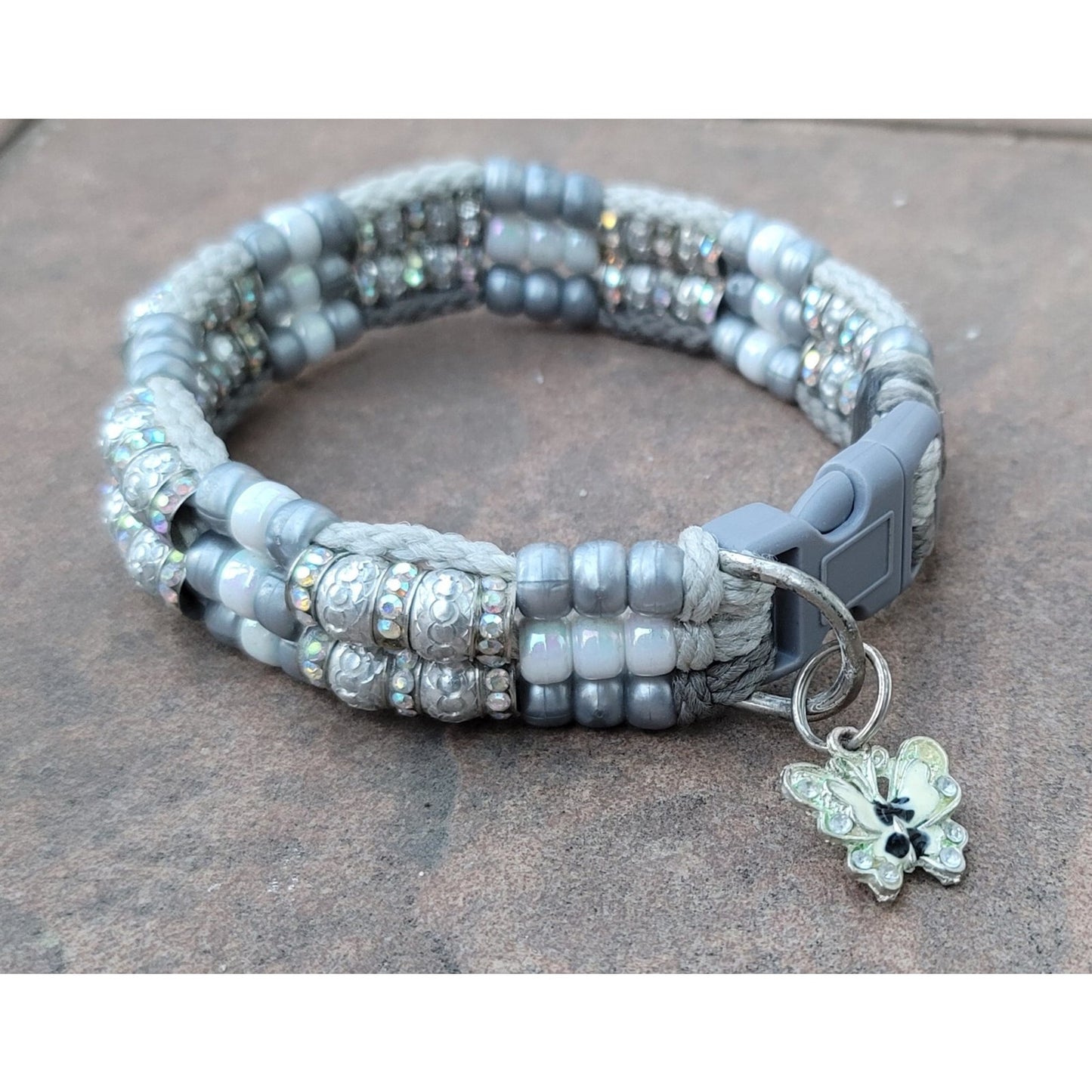 Custom Handmade Beaded Bling Dog Collar