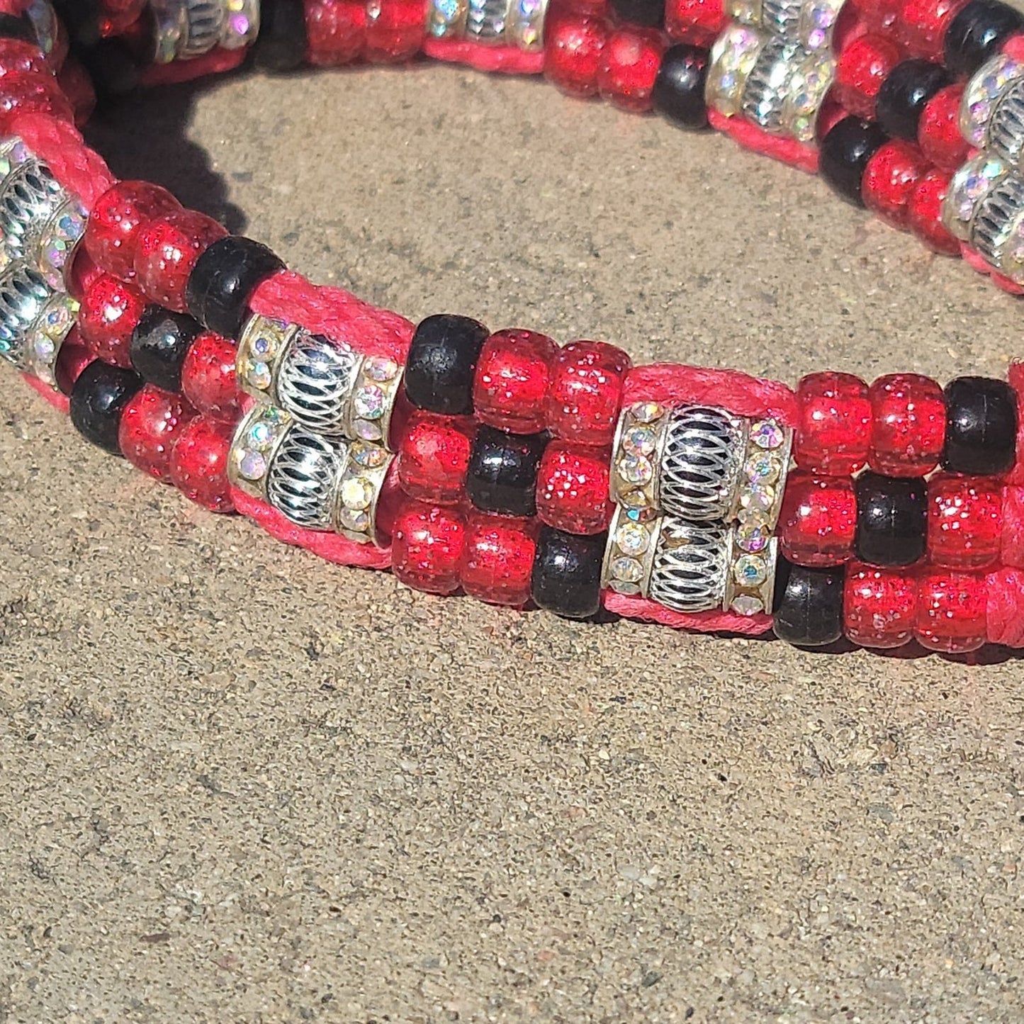 Custom Handmade Beaded Bling Dog Collar