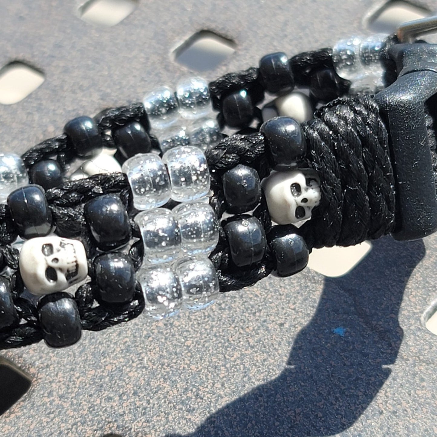Custom Handmade Beaded Dog Collar Skulls
