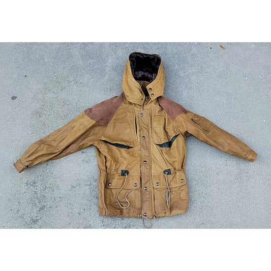 Vtg Hurricane Collection Leather Parka Jacket With Detachable Hood