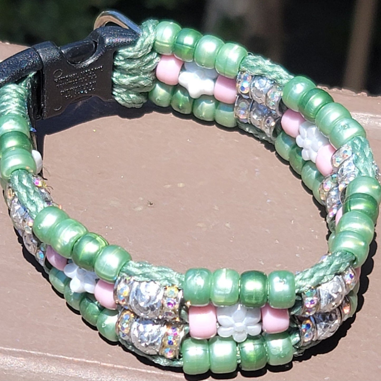 Custom Handmade Beaded Bling Dog Collar