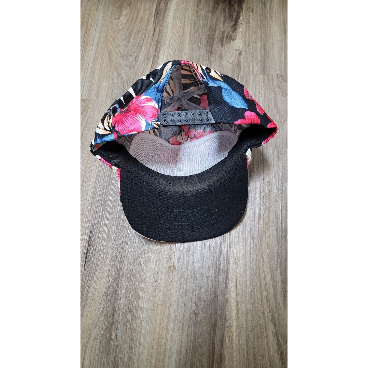 Vtg Weber's Floral Snapback Hat w/Rope