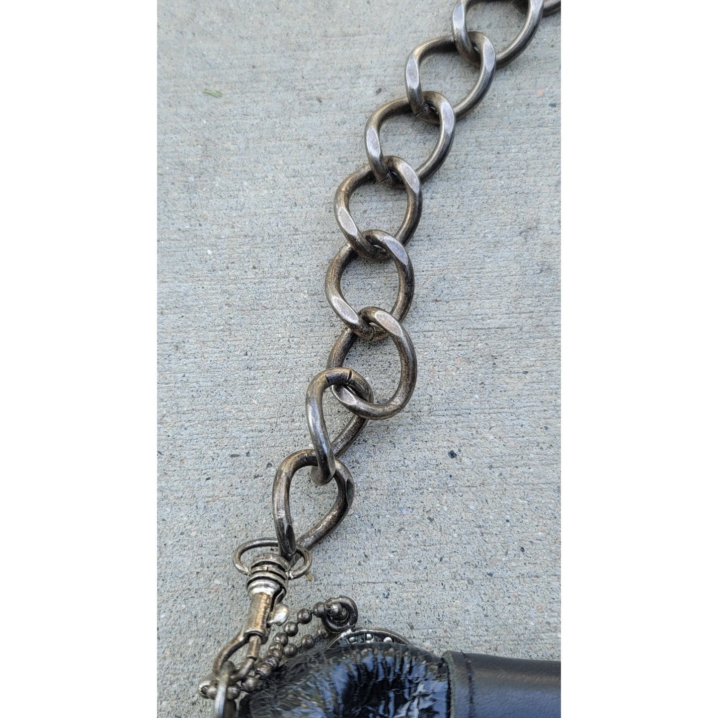 Vtg Leatherock Leather Suede Jeweled Cross Chain Shoulder Bag