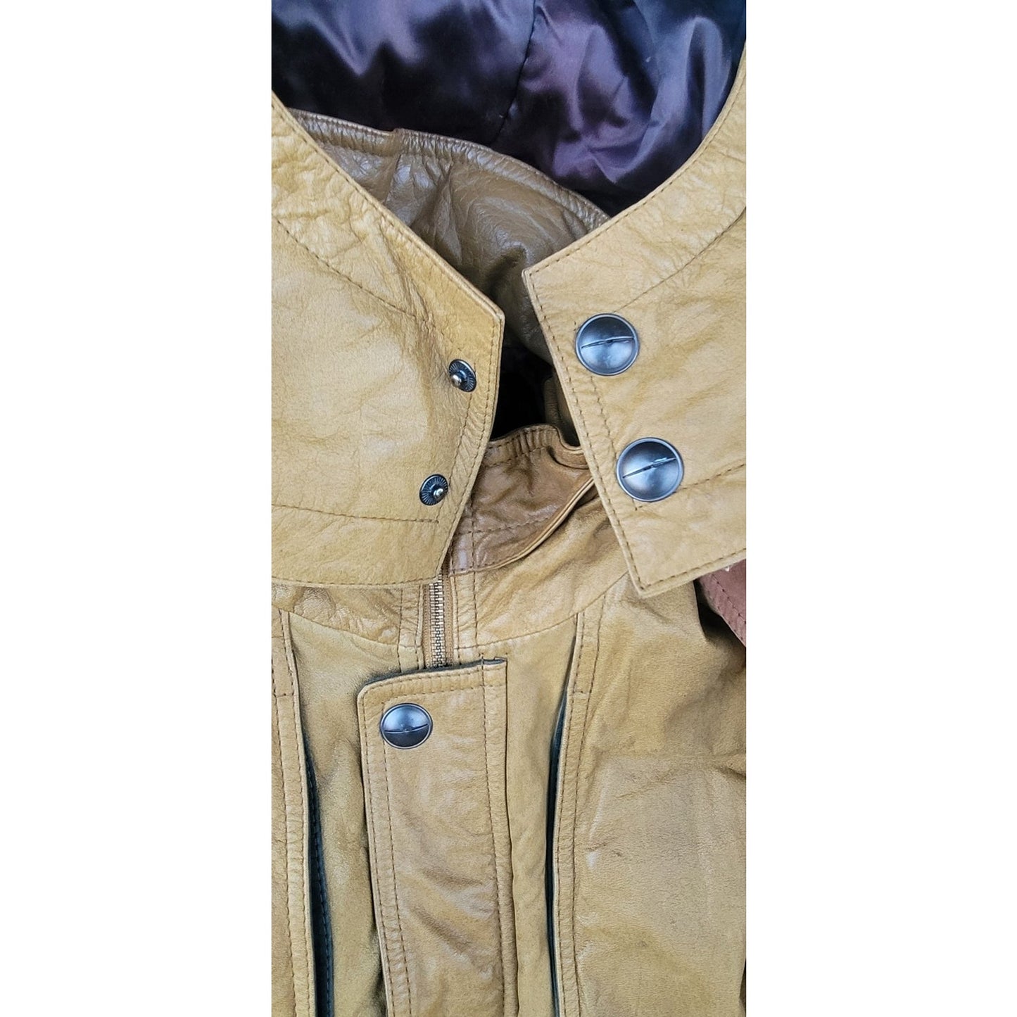Vtg Hurricane Collection Leather Parka Jacket With Detachable Hood