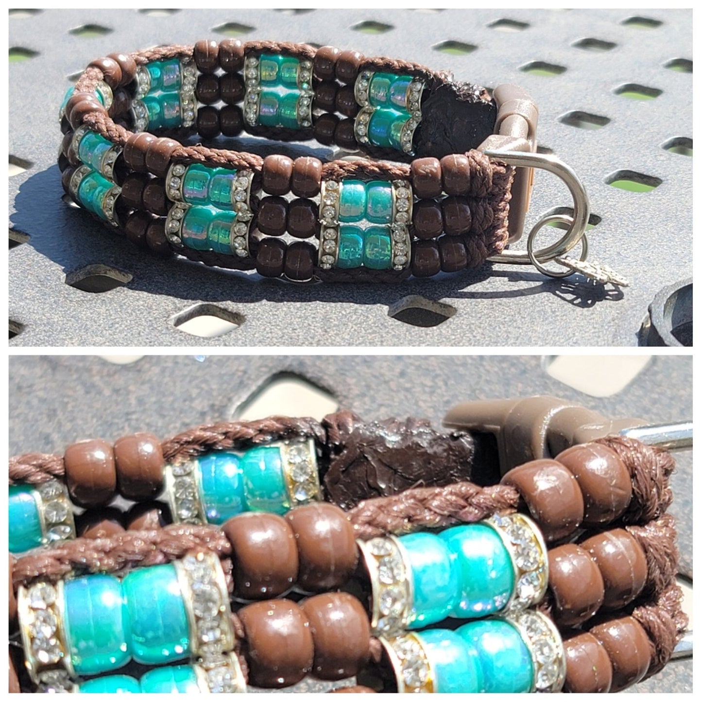 Custom Handmade Beaded Bling Dog Collar Hearts