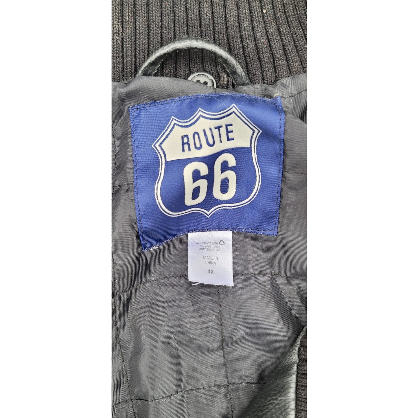 Vtg Route 66 Faux Leather Moto Jacket