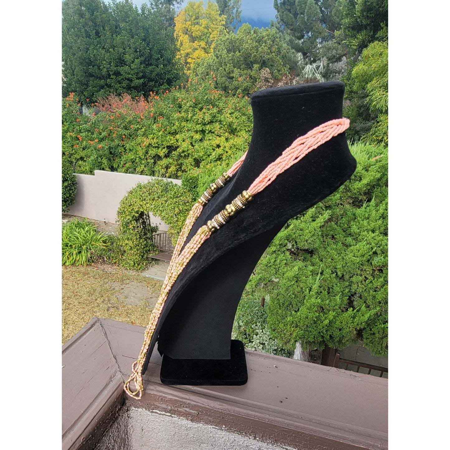 Vtg Beaded Strand Necklace