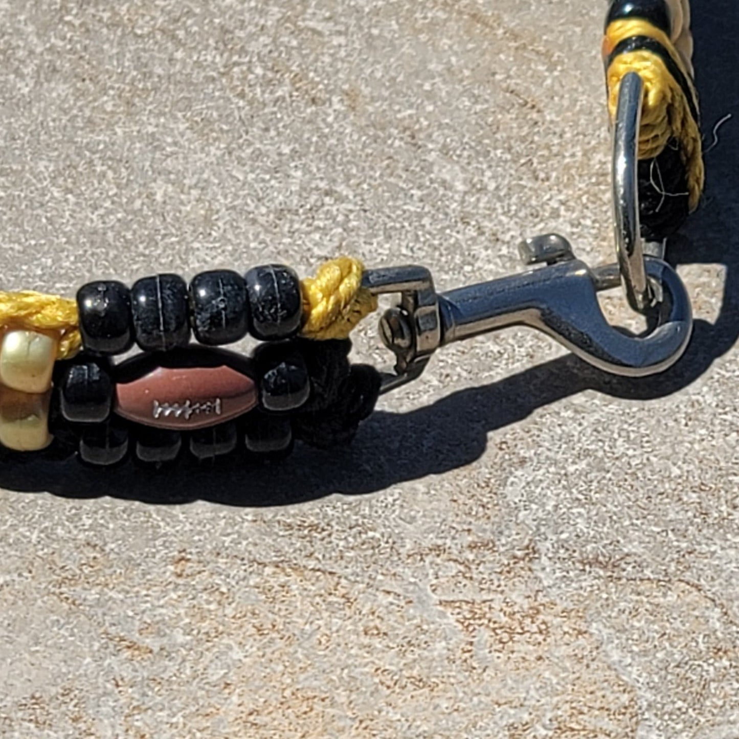 Custom Handmade Beaded Dog Collar Football Steelers