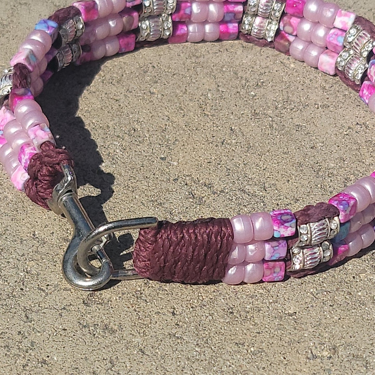Custom Handmade Beaded Bling Dog Collar