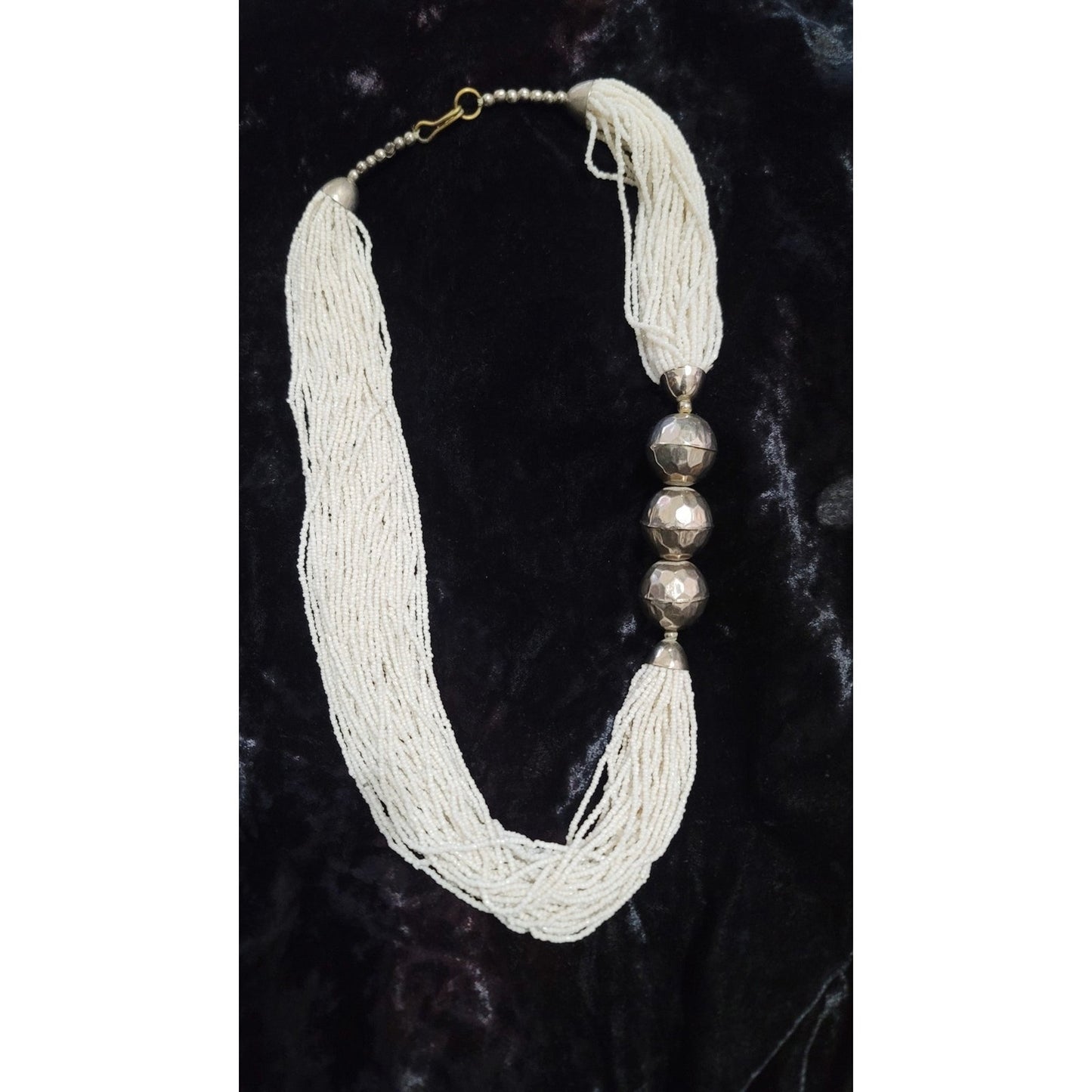 Vtg Ethnic Tribal Multi Strand Large Beaded Necklace
