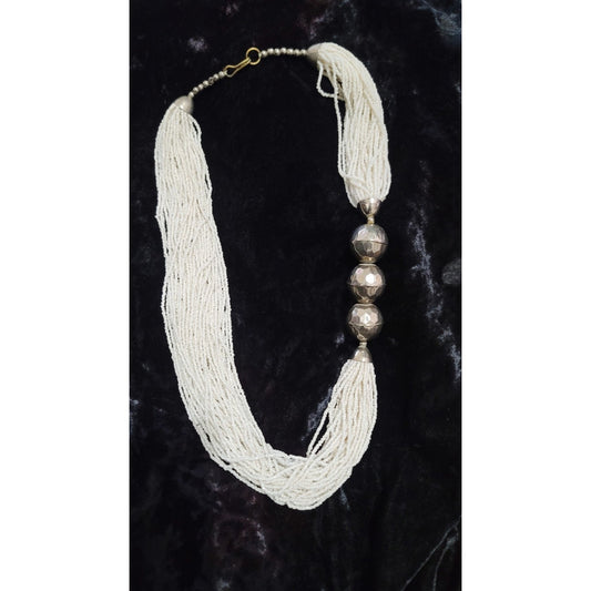 Vtg Ethnic Tribal Multi Strand Large Beaded Necklace